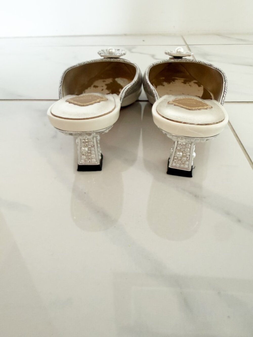 A.b. poetique London Wedding Pearl Slide Pointed Toe Shoe Embellished 8 - Picture 8 of 16